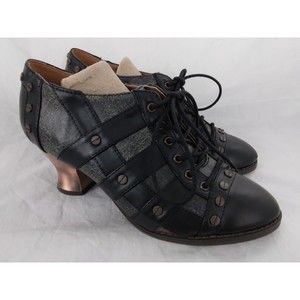 Hades Jade Heels Oxfords Black Steampunk Victorian Granny Shoes Womens Size 7